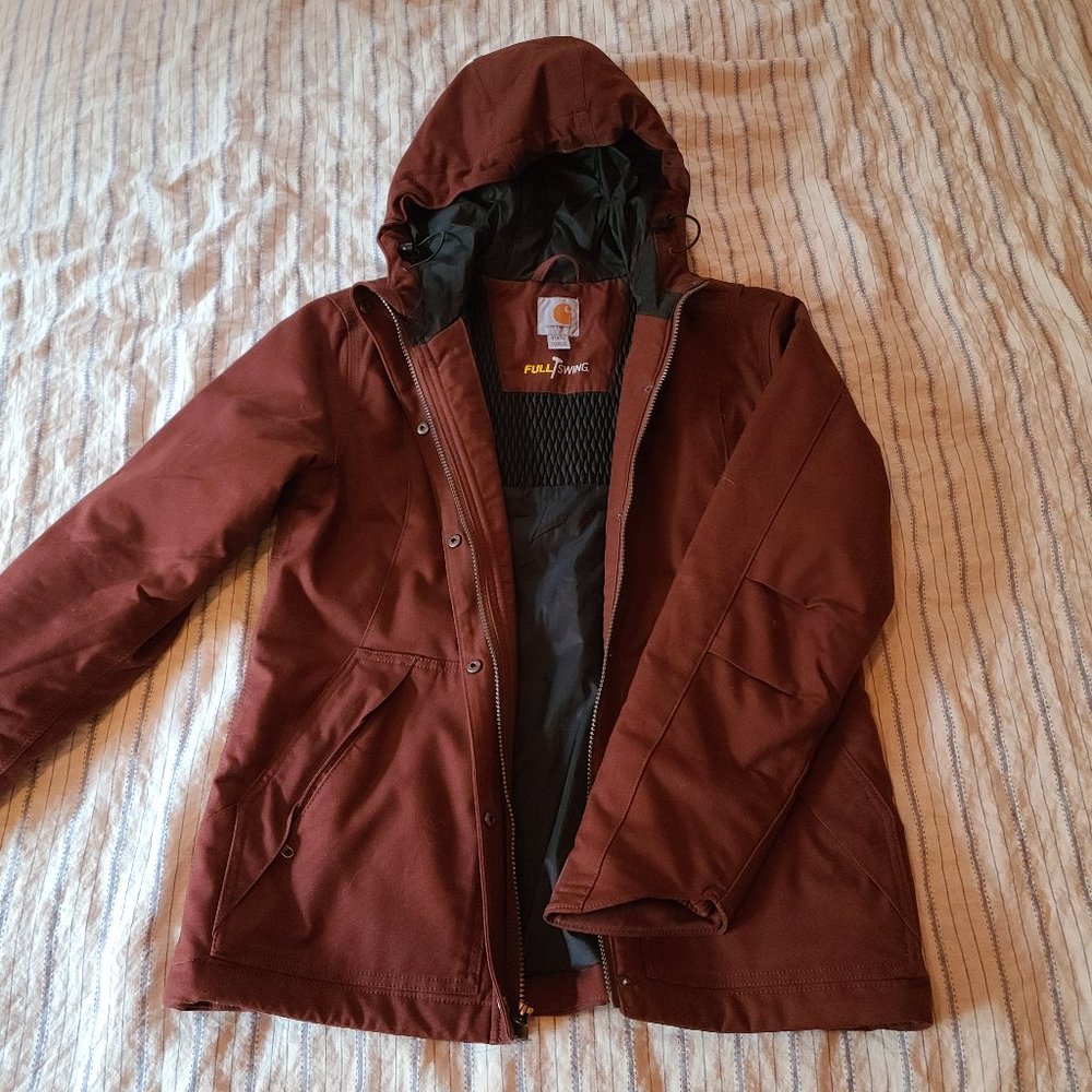 Carhartt Burgundy Full Swing Jacket Size S 4/6